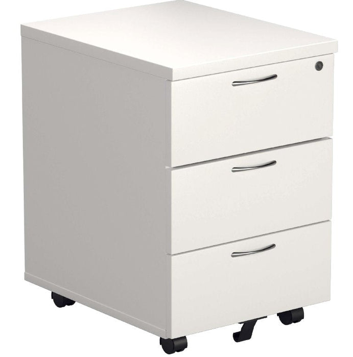 White Mobile Under Desk Pedestal PEDESTALS TC Group White 3 Drawers 