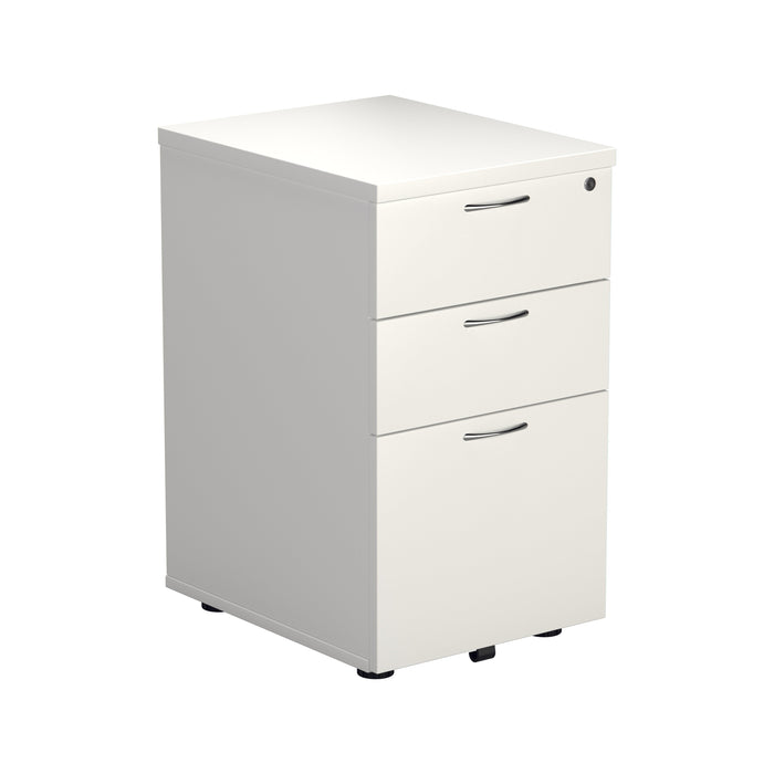 Wooden 3 Drawer Under Desk Pedestal - White PEDESTALS TC Group White 