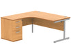 Workwise Single Upright Left Hand Radial Desk + Desk High Pedestal Furniture TC GROUP 